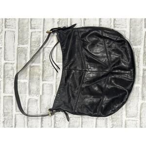 HOBO Black Leather Hobo Shoulder Bag